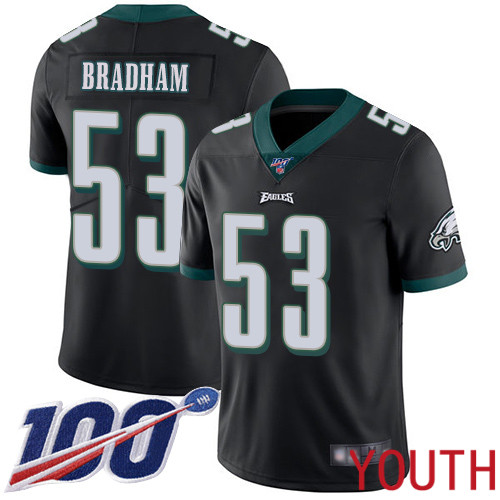 Youth Philadelphia Eagles #53 Nigel Bradham Black Alternate Vapor Untouchable NFL Jersey Limited Player->youth nfl jersey->Youth Jersey
